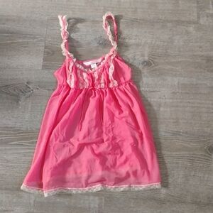 Victoria's Secret Pink Lace Babydoll Chemise & Thong Set - Size XS